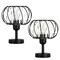 Black Metal & Crystal Table Lamp, Decorative Modern Desk Lamp for Home and Office